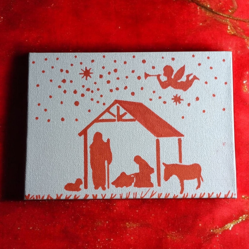 Nativity Scene 5X7 Canvas Art - Picture 2 of 2
